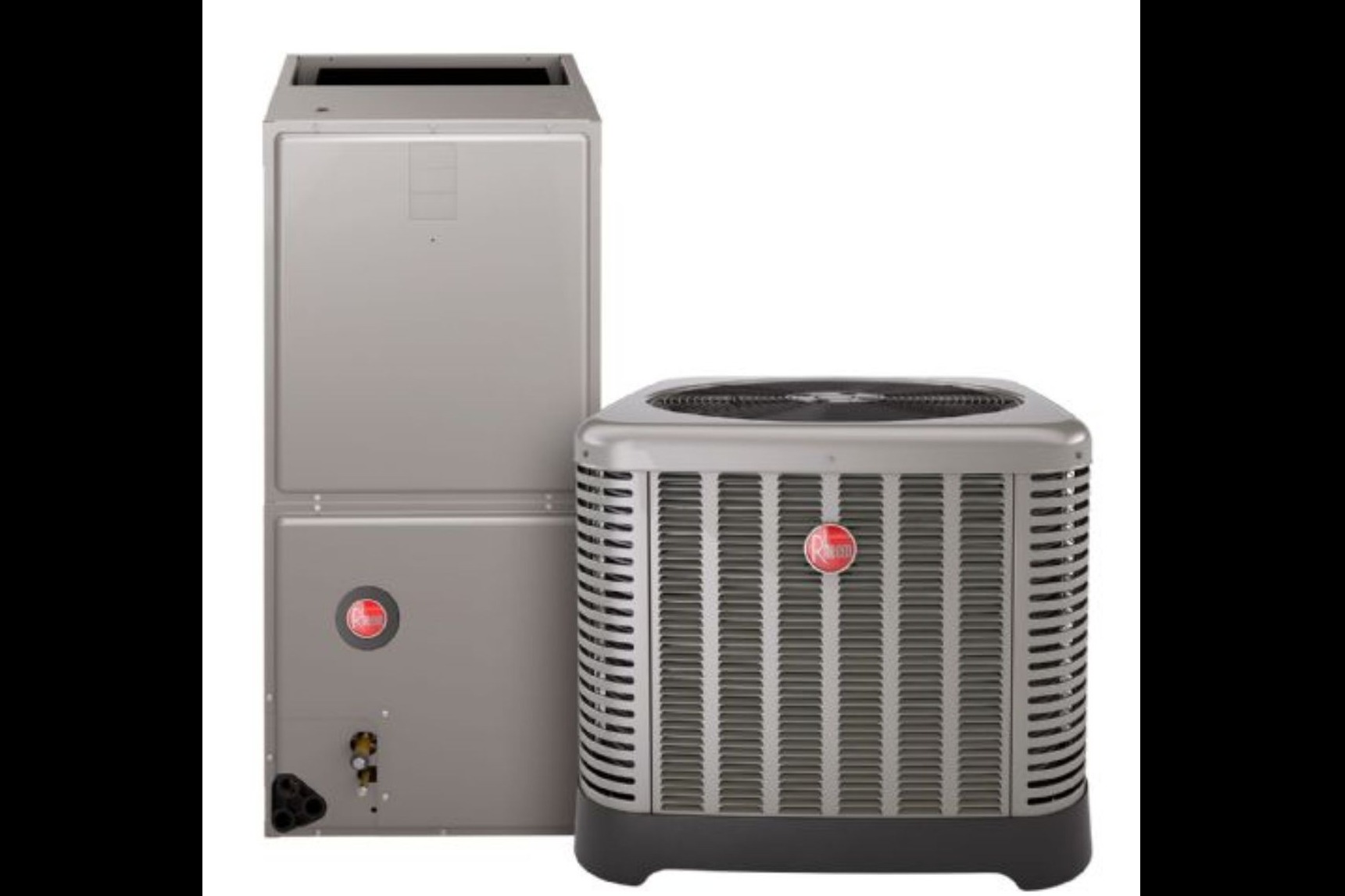 Split system — indoor air handler beside the outdoor condenser